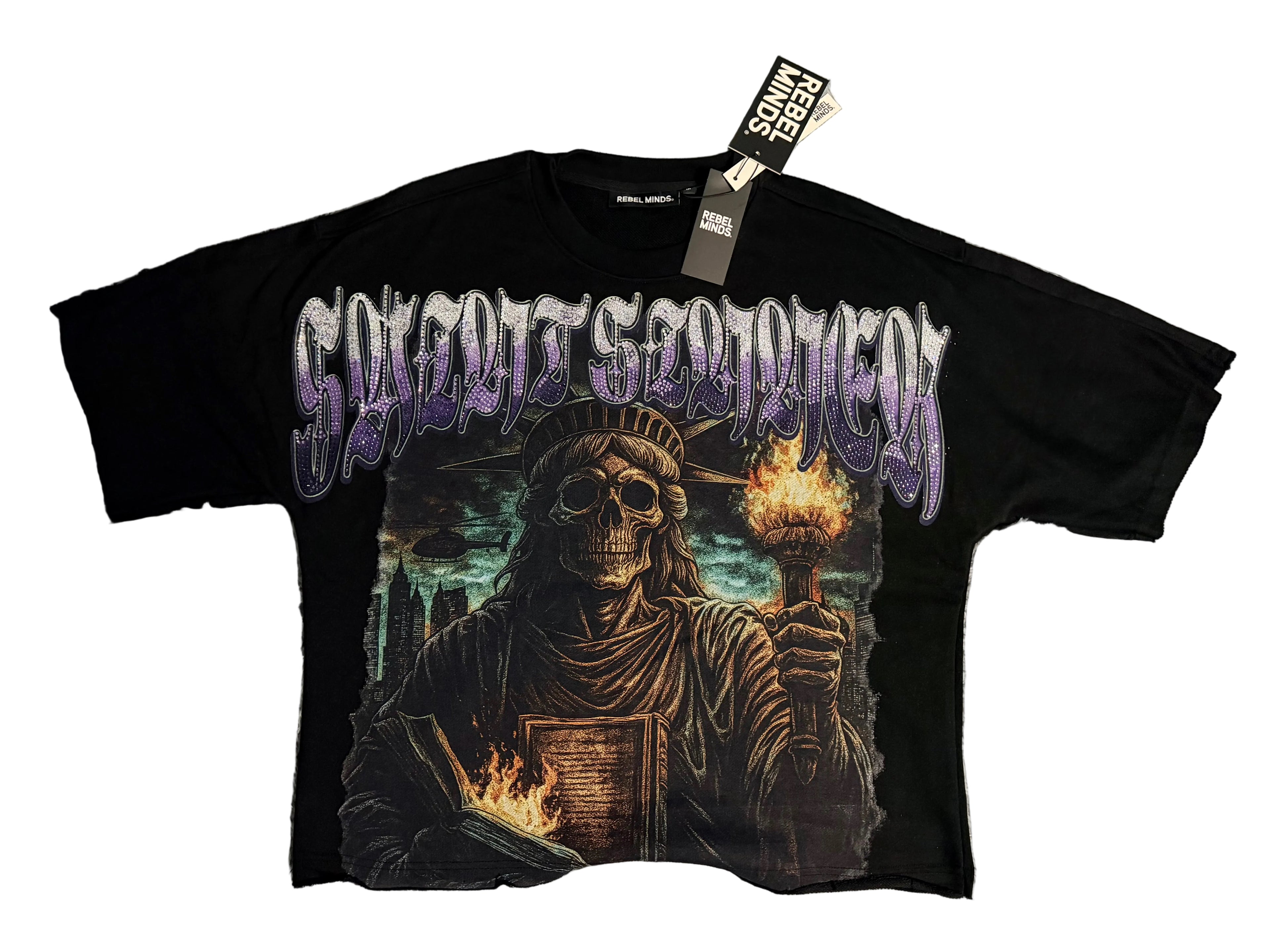 Rebel Minds – Liberty Skull Graphic Tee